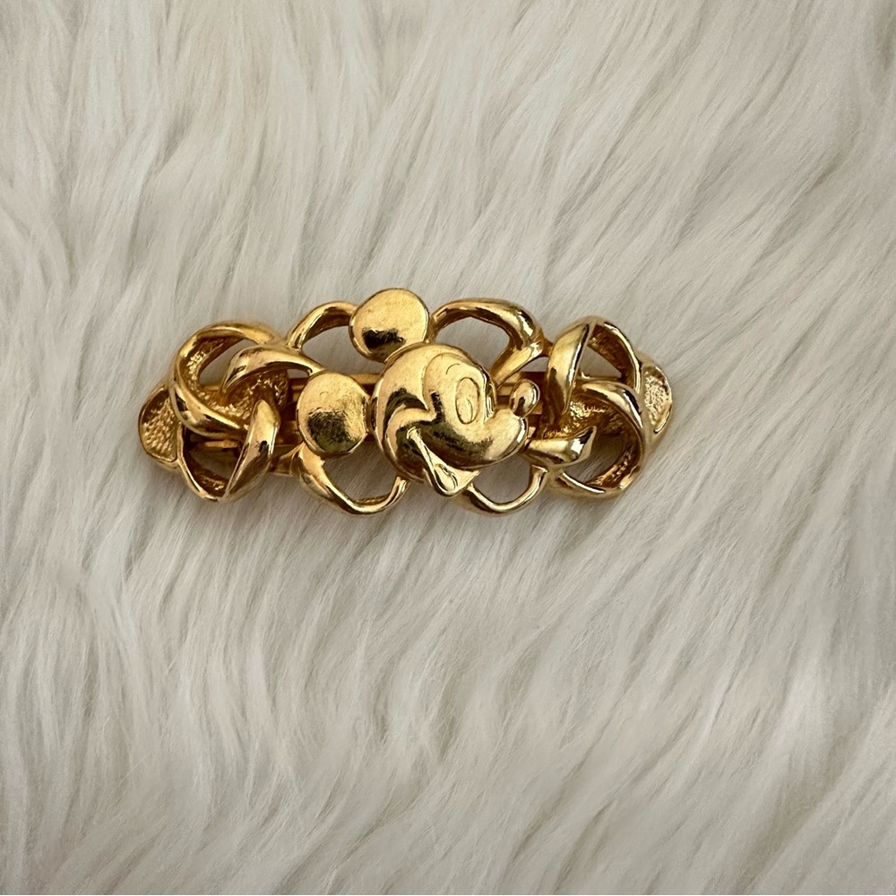 Vintage Gold Mickey Hair Clip